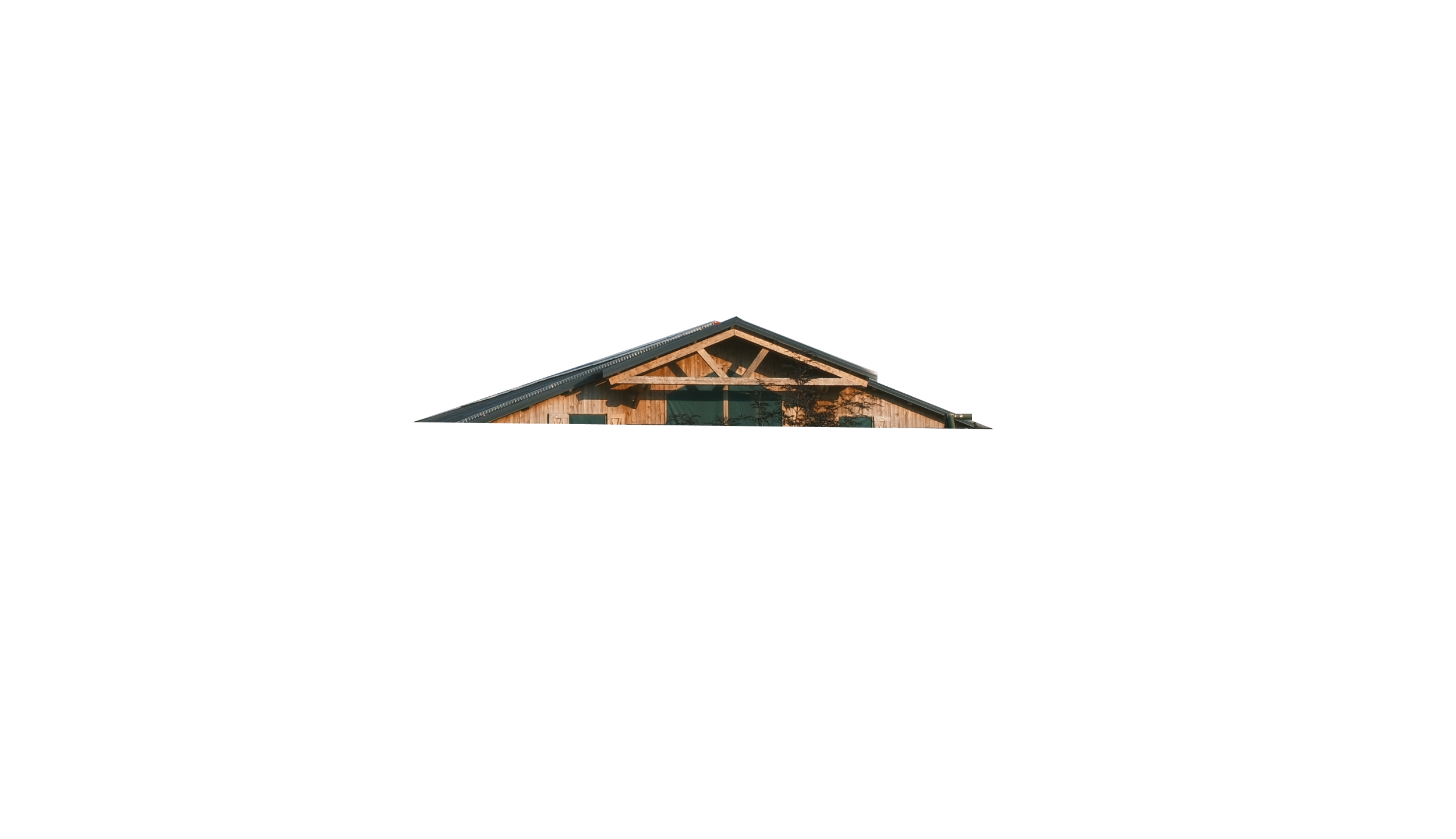 Wooden building with a triangular gable