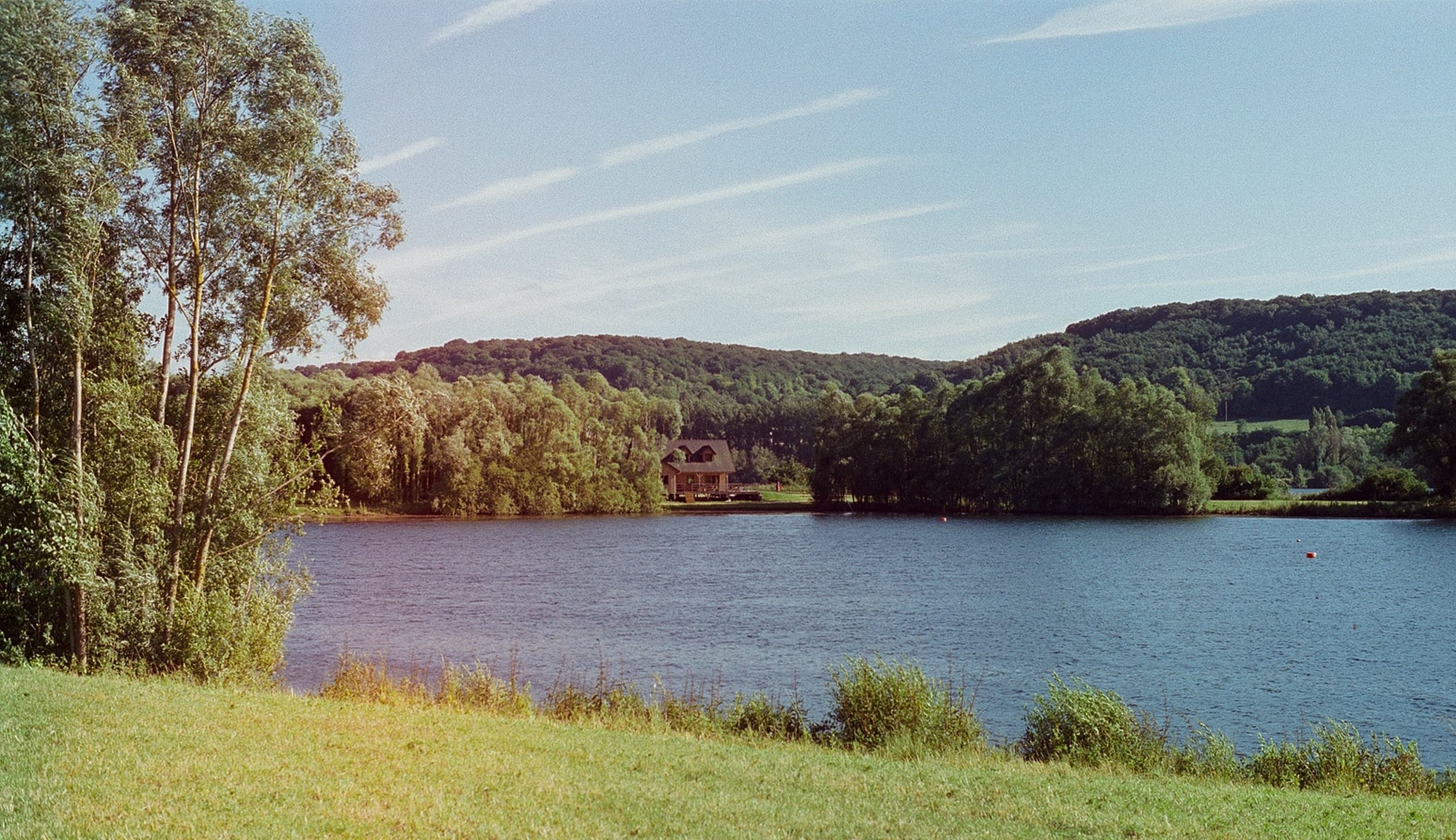View of the Canadian house on one of the lakes of the Lieudieu estate